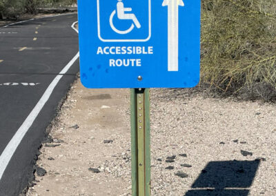 Image shows an Accessible Route sign along The Loop.