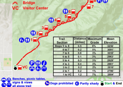 Image shows All Trails Map of Sabino Canyon Recreation Area road.