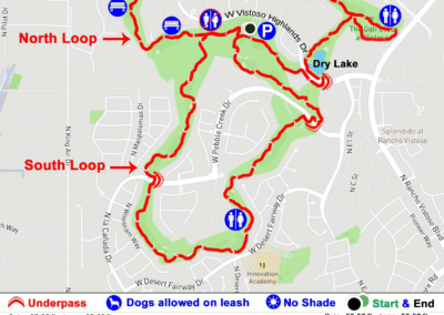 AllTrails Map of the Vistoso Trails Nature Preserve