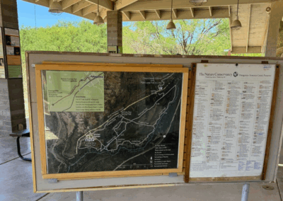 Image of a sign with a large map of the Preserve.