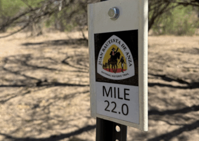 Image of Anza Trail markers pointing the way.