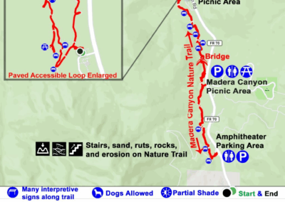 AllTrails Map of the Madera Canyon Nature Trail and Whitehouse Accessible Trail in Madera Canyon Recreation Area