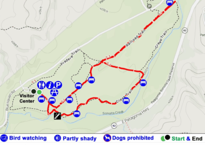 AllTrails Map of the Patagonia-Sonoita Creek Preserve.